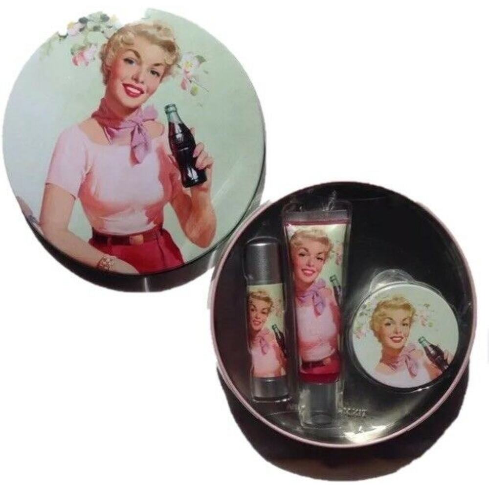 Coca-Cola Cherry Coke Lip Happiness Kit In A Collectable Tin‎ (tin Inside too!)